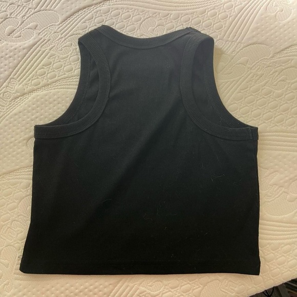 Black ribbed tank top - Picture 3 of 5